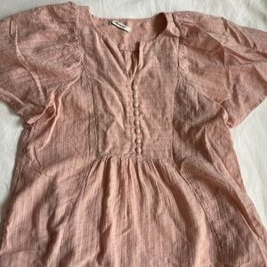 NWT Madewell Courtyard Flutter-Sleeve Top